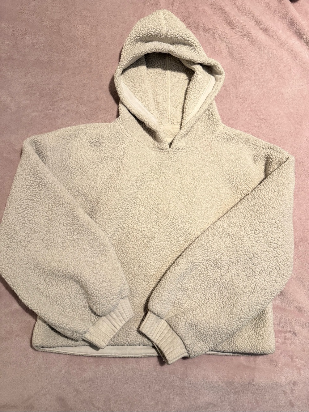 Cozy Abercrombie Cream Sherpa Hoodie